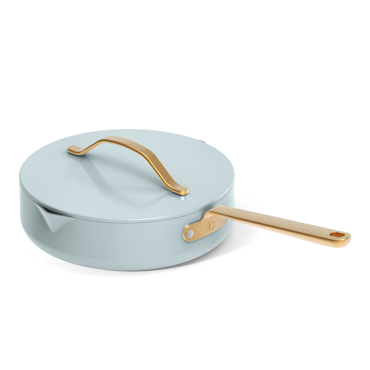 Beautiful 12-Piece Cookware Set, Pots and Pans with Strainer Lids and EverGood Ceramic Nonstick Coating, White Icing by Drew Barrymore