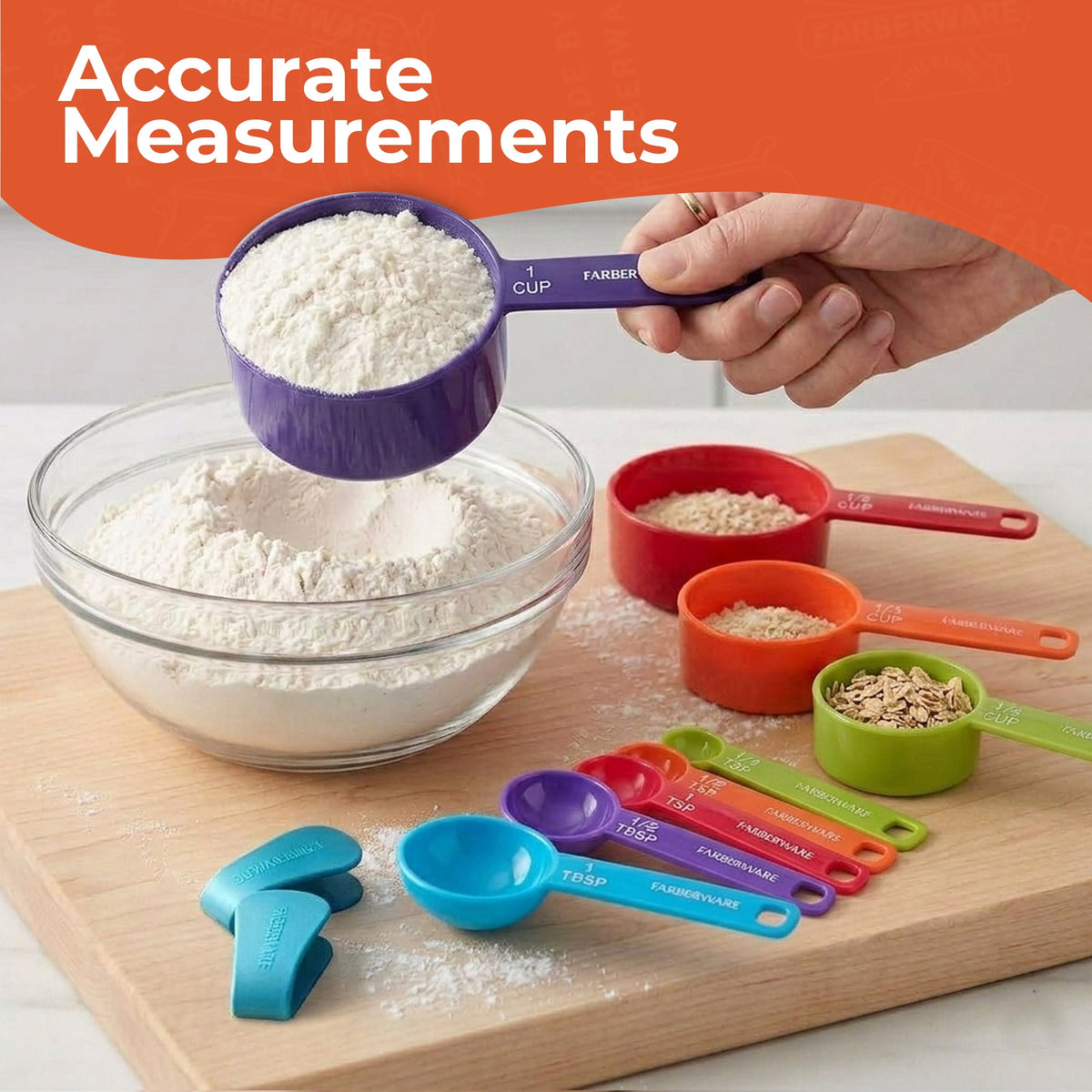 Farberware Kitchen Basics 9-Piece Colorful Measuring Cup & Spoon Set