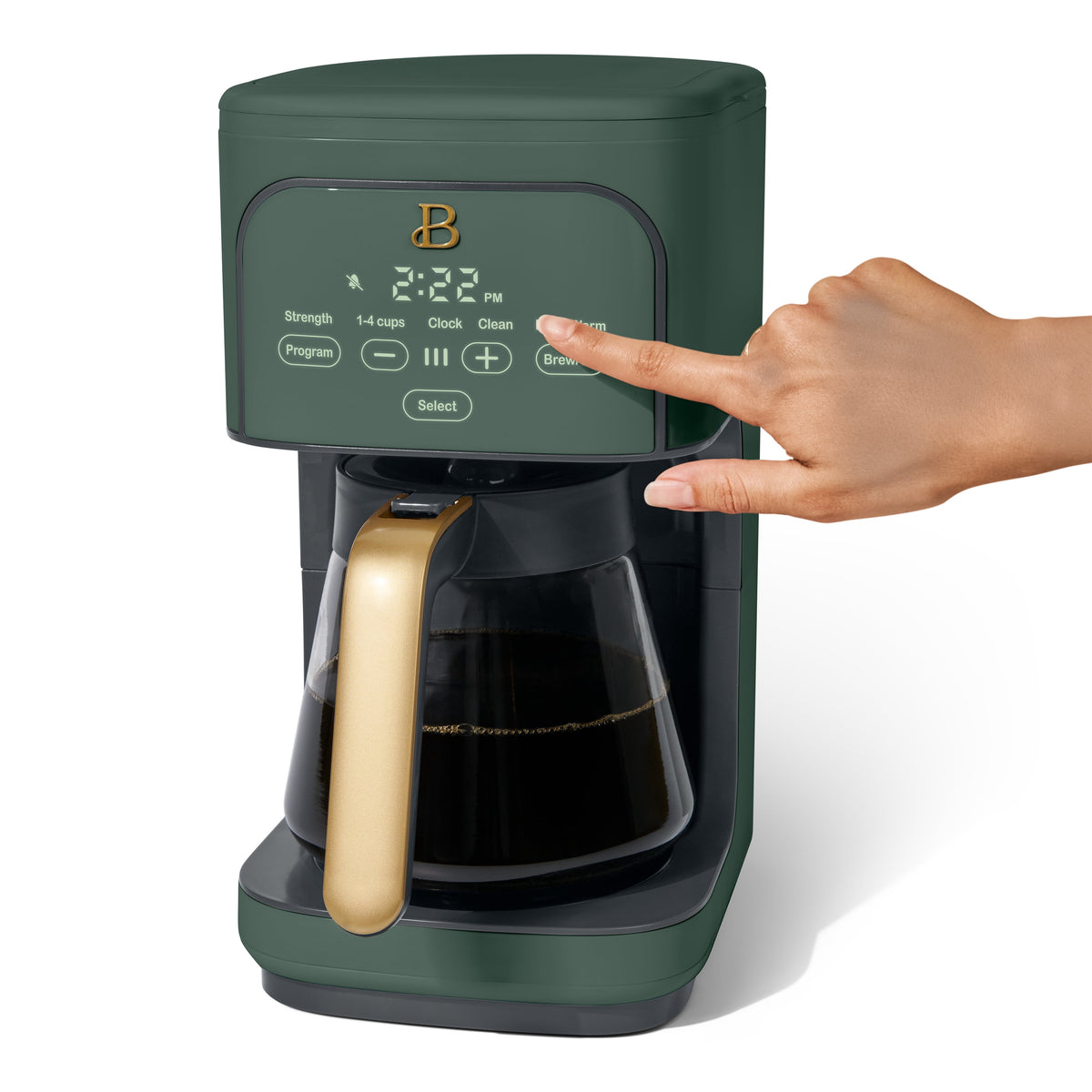 Beautiful by Drew Barrymore 12-Cup Programmable Coffee Maker, White Icing