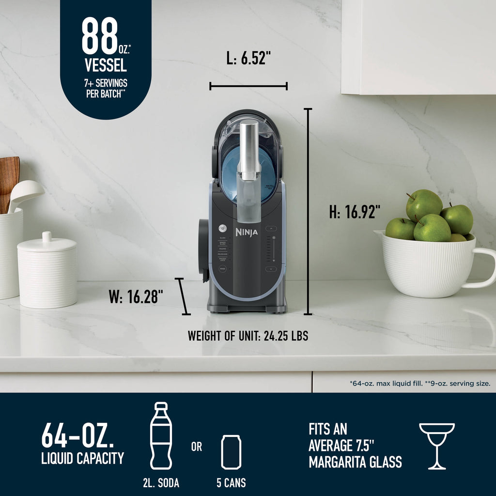Ninja SLUSHi 88-Oz Frozen Drink Machine with RapidChill Technology, 5 Presets, Dishwasher Safe, Slushy Maker, FS301 Black