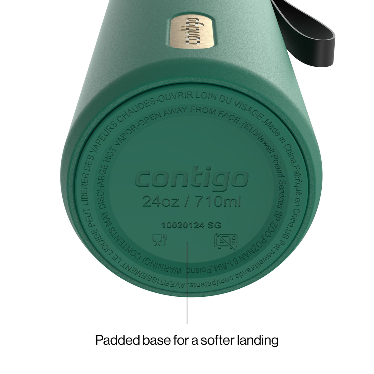 Contigo 24oz SnapSeal Insulated Stainless Steel Water Bottle with Straw, Licorice Black/Bronze
