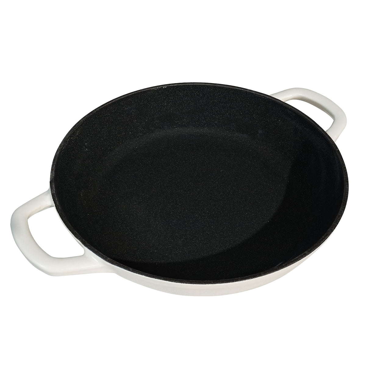 Flavehc Braiser Enameled Cast Iron Braiser 3 qt Braiser Pan with Lid Purple Shallow Cast Iron Casserole Braiser Pan with Handels
