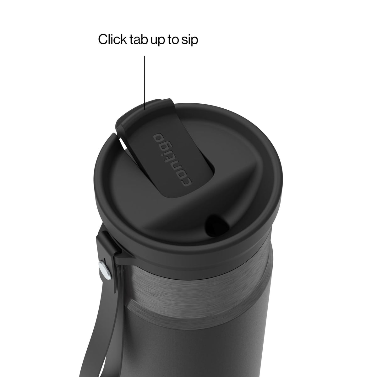 Contigo 16oz SnapSeal Insulated Stainless Steel Water Bottle, Licorice Black/Bronze