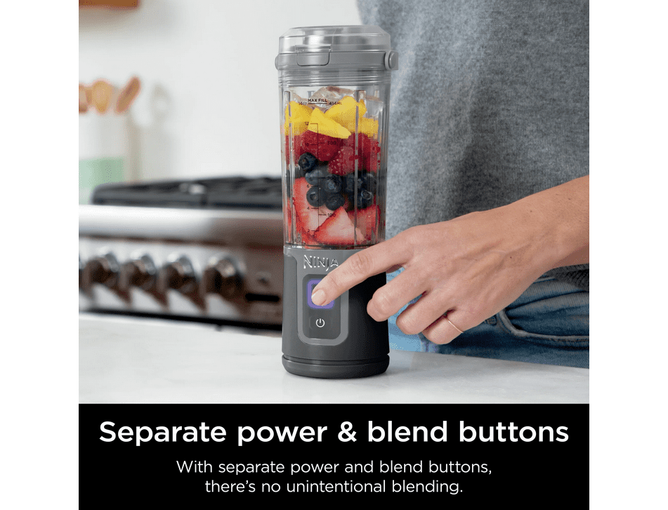 Restored Ninja Blast 16 oz. Personal Portable Blender with Leak Proof Lid & Easy Sip Spout, Perfect for Smoothies, Black, BC100BK (Refurbished)