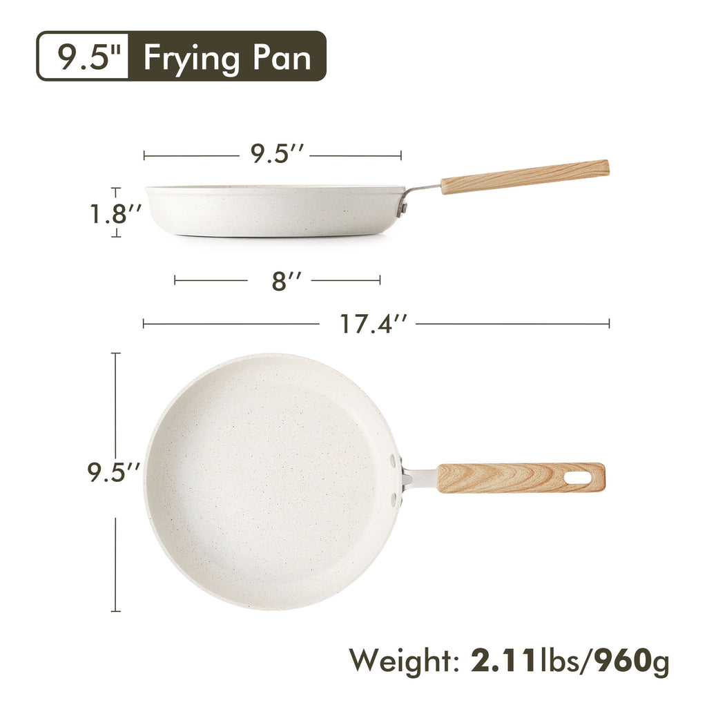 SENSARTE Nonstick Ceramic Frying Pan Skillet, Induction Omelette Pan Egg Pan, Healthy Cookware Chef's Pan with Heat-Resistant Handle, Dishwasher Safe, Gray, 8"