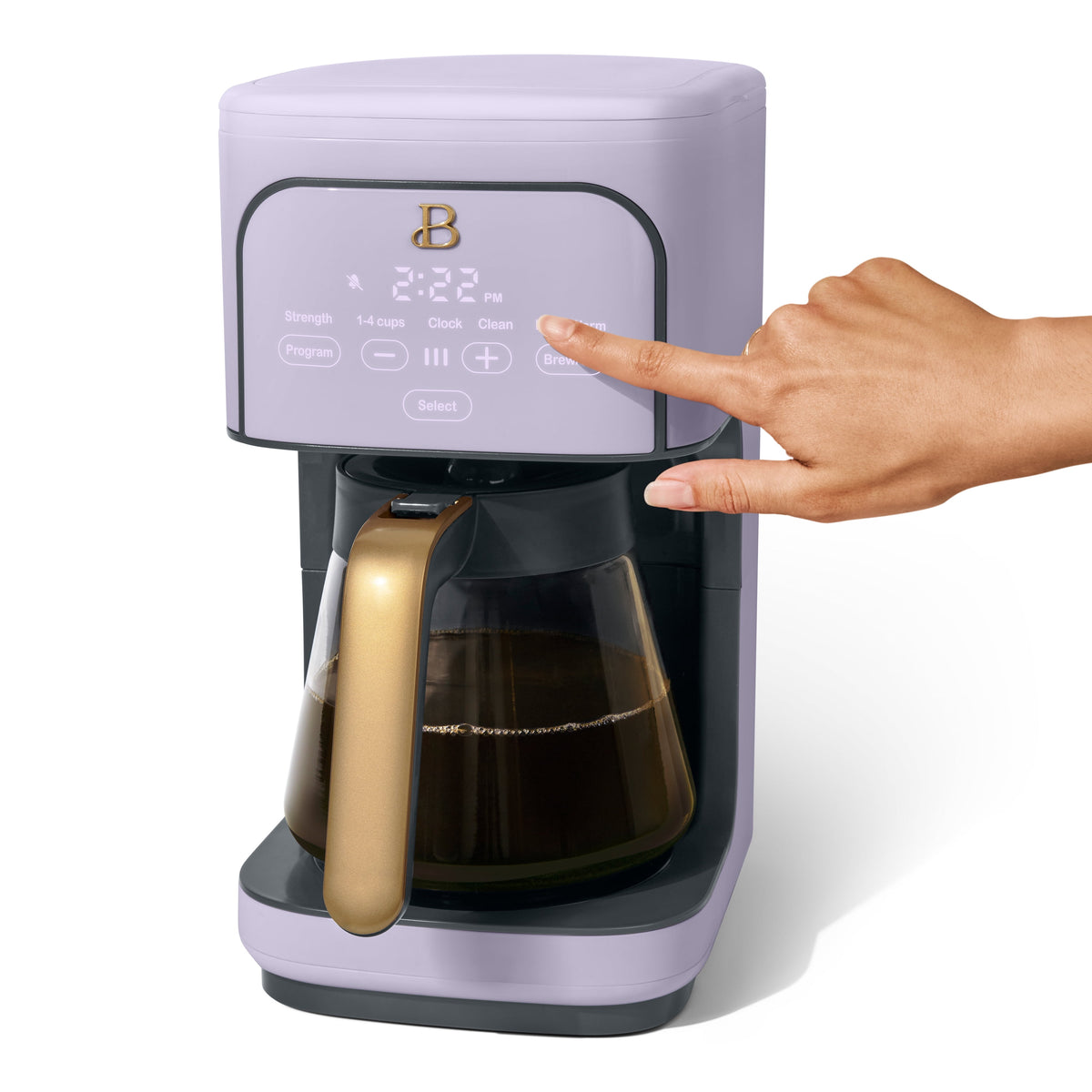 Beautiful by Drew Barrymore 12-Cup Programmable Coffee Maker, White Icing