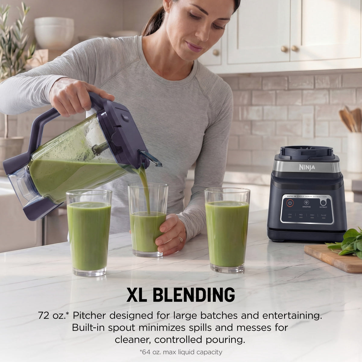 Ninja Professional Plus DUO 72-Oz Blender, Smoothies, Ice Crush, 2 Auto-iQ Preset Programs, 4 Speeds, 1400PW, BN750NV Navy