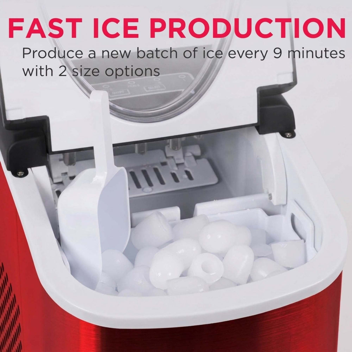 Frigidaire 26 lb Bullet Ice Maker Stainless Steel - compact, high-capacity icemaker producing bullet-shaped ice ideal for kitchens, parties, and entertaining