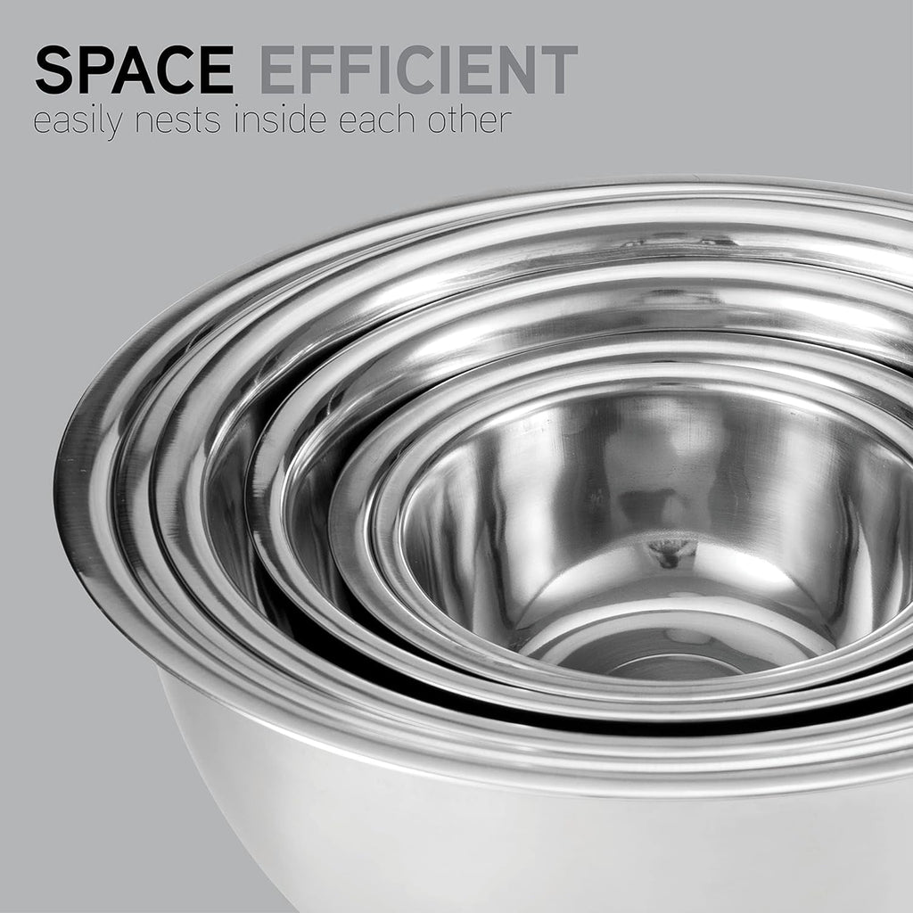 COOK WITH COLOR Mixing Bowls Set of 6, Stainless Steel Mixing Bowls, Metal Nesting Bowls for Kitchen, Sage Green