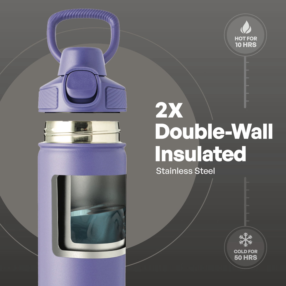 TAL 28oz Stainless Steel Ranger Push Lock Lid Water Bottle, Black