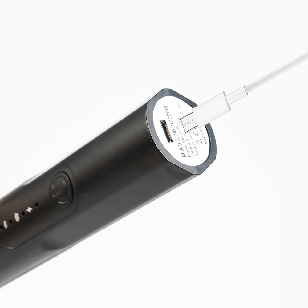 Milk Frother Wand Drink Mixer - Handheld Milk Frother Electric Whisk - Easy-Clean Stainless Steel Frother Wand & Mini Blender - Electric Coffee Frother for Milk Coffee Lattes