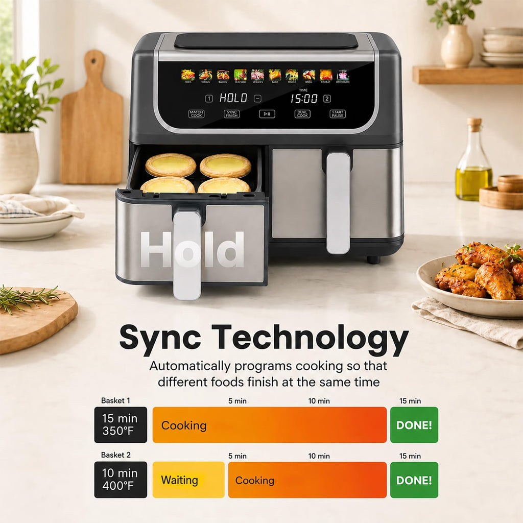 LIFERECORD 3QT Compact Air Fryer, Touch Panel, 800W, 160-400°F, Auto Shut-Off & Overheat Protection, White, for Single/Small Family