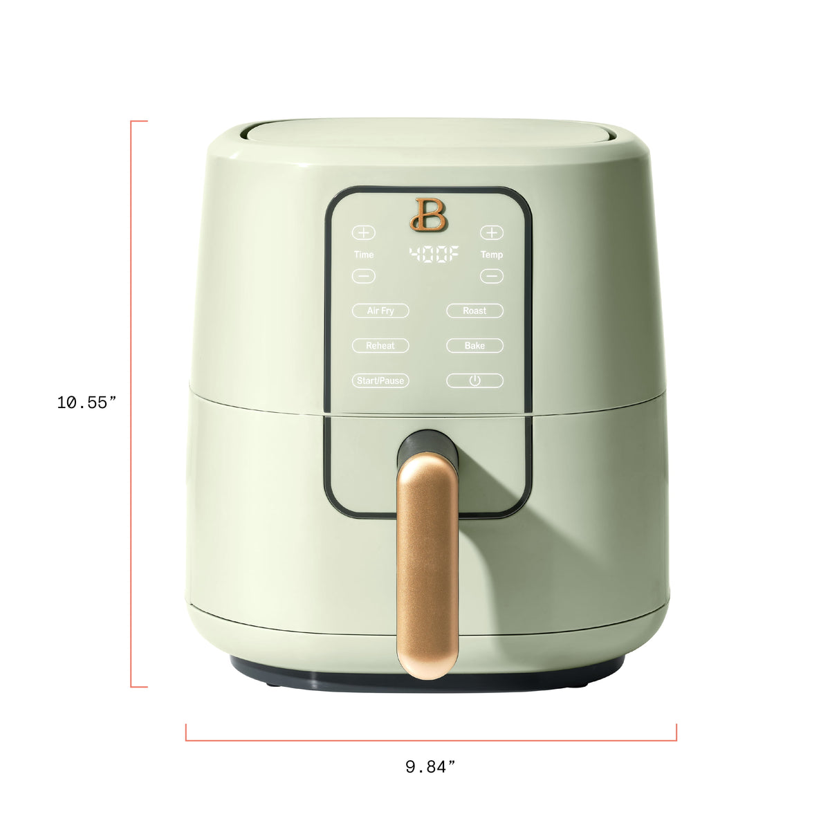 Beautiful 3 Qt Air Fryer with TurboCrisp Technology, EverGood Non-Toxic Ceramic Nonstick Coating, Chocolate by Drew Barrymore