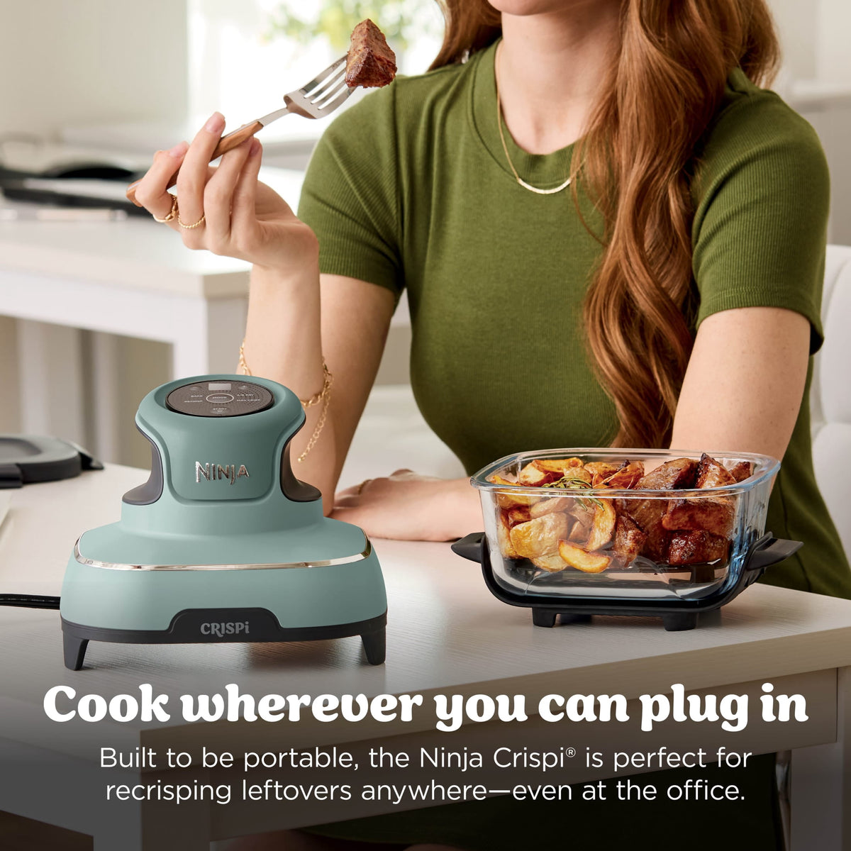 Ninja Crispi Glass Air Fryer 4-Qt, 4-in-1, Air Fry Bake Recrisp, Portable, Dishwasher Safe, FN101ST Stone