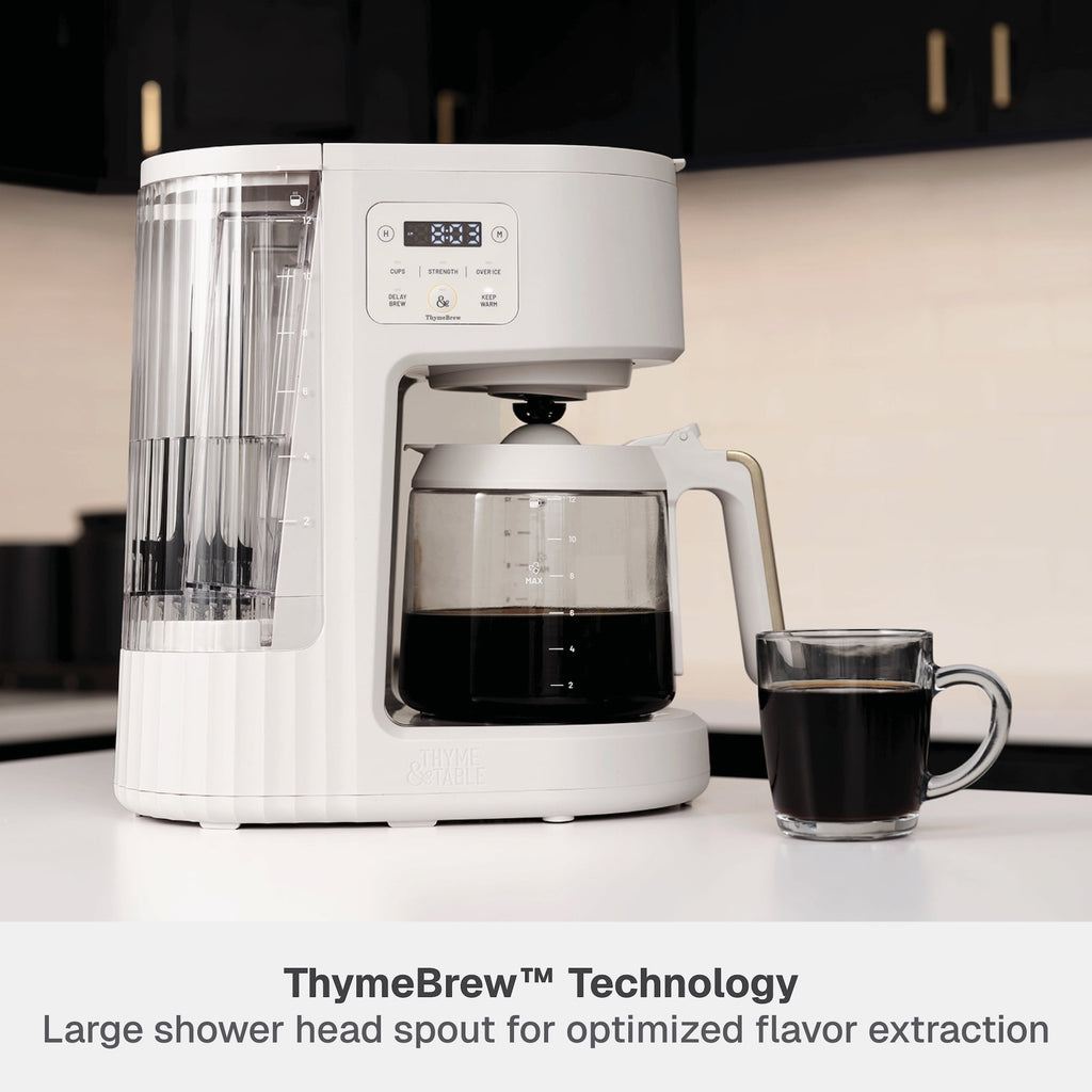 Thyme & Table 12-Cup Programmable Drip Coffee Maker, 60oz Water Reservoir, Atlantic Blue