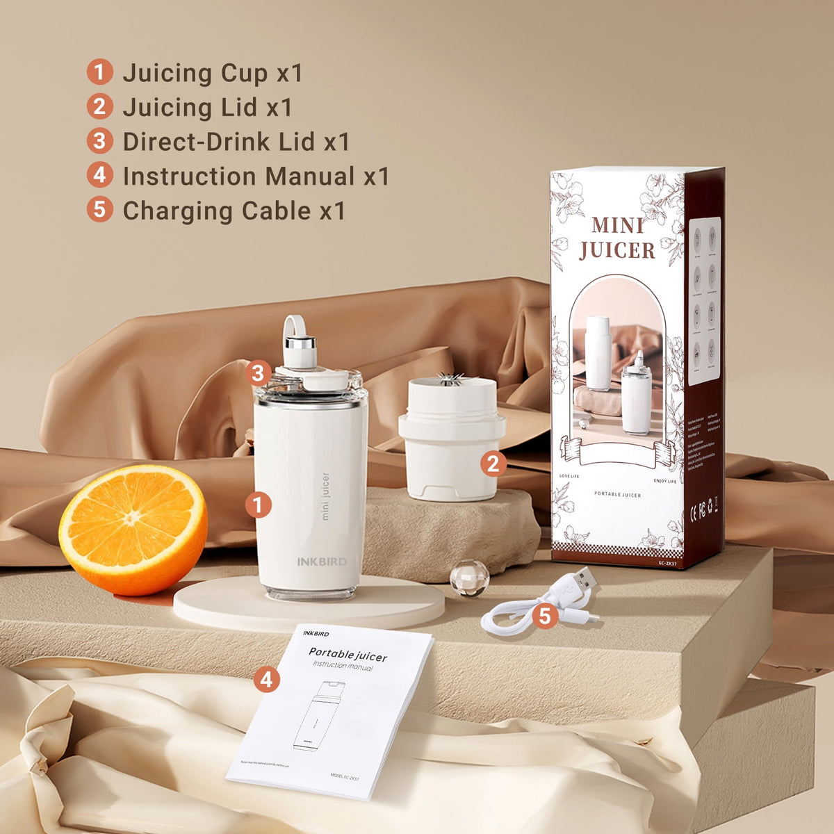 INKBIRD Mini Juicer Portable Blender with Insulated