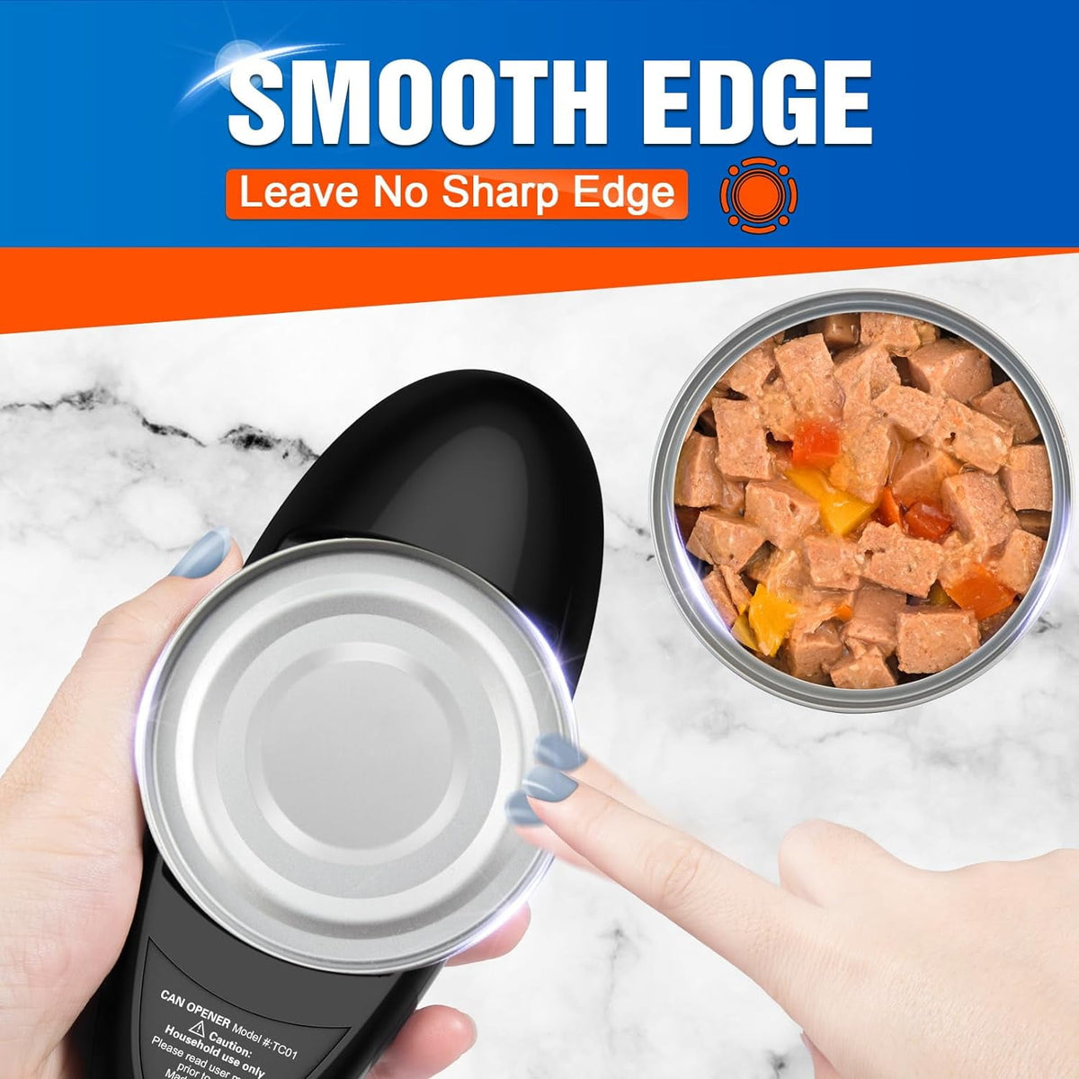 Mixfeer Electric Can Opener, One Touch Automatic Can Openers, Fit Different Can Sizes and Shape with No Sharp Edges, Best Kitchen Gadgets for Seniors, Arthritis, and Chef