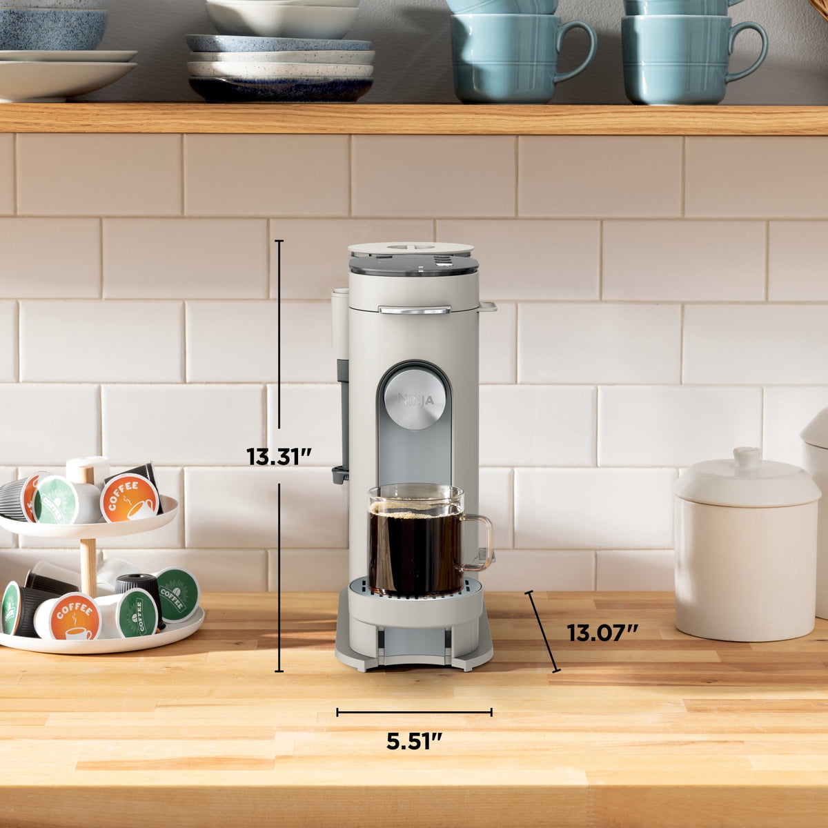 Ninja Pods & Grounds Specialty Single-Serve Coffee Maker, K-Cup Pod Compatible, Built-In Milk Frother, PB051SG, Sage Green