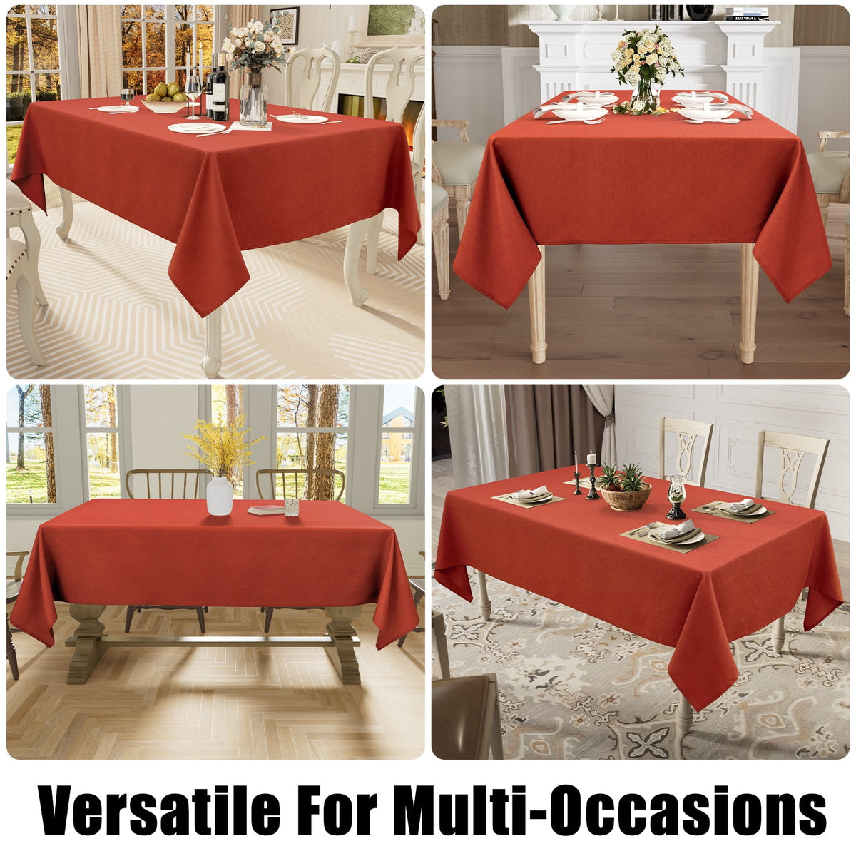 decorUhome Linen Rectangle Tablecloth 52x70 inch, Stain and Wrinkle Resistant Washable Table Cloth, Decorative Waterproof Fabric Table Cover for Dining Party, Sage Green