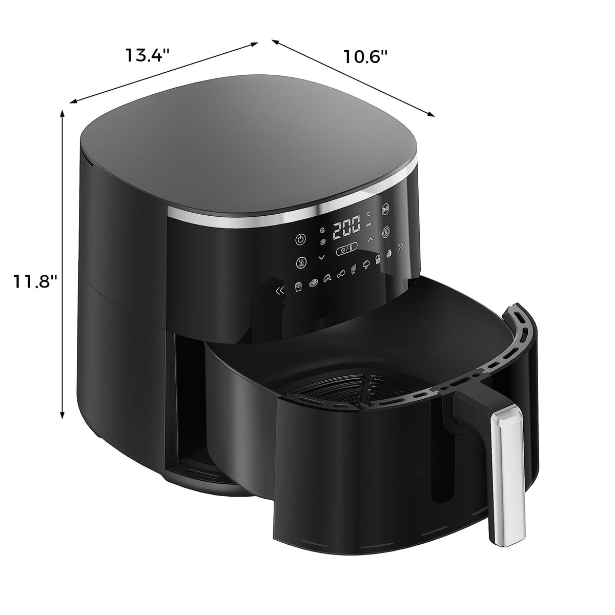 4QT Air Fryer with 8 Cooking Presets, Air Fry, Roast, Bake, Reheat, Dehydrate, Flip Reminder, 1200W, 140-400°F, Compact Design