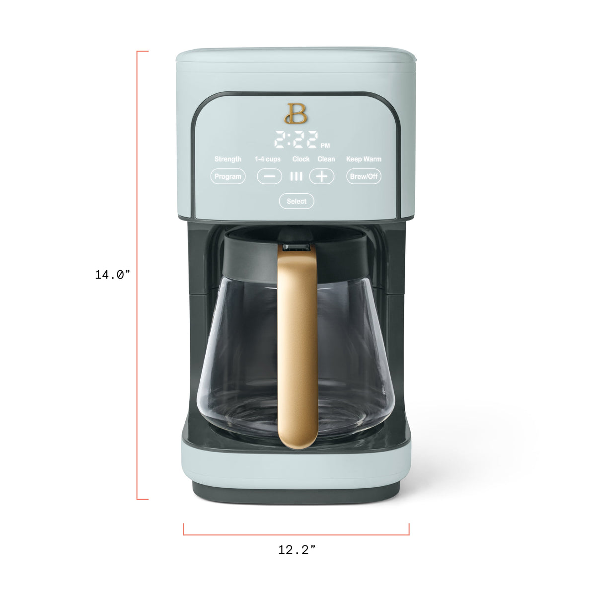 Beautiful by Drew Barrymore 12-Cup Programmable Coffee Maker, White Icing