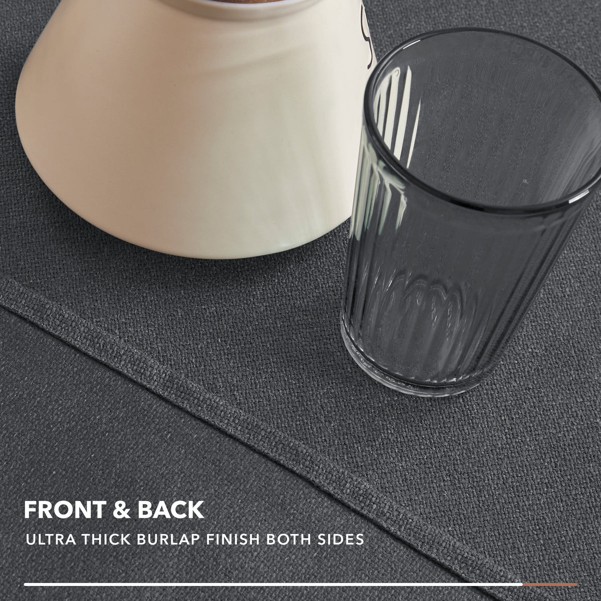 Deconovo Square Tablecloth with Waterproof Finish, Easy-Clean Polyester Table Cover, 54 x 54 Inch, Dark Gray