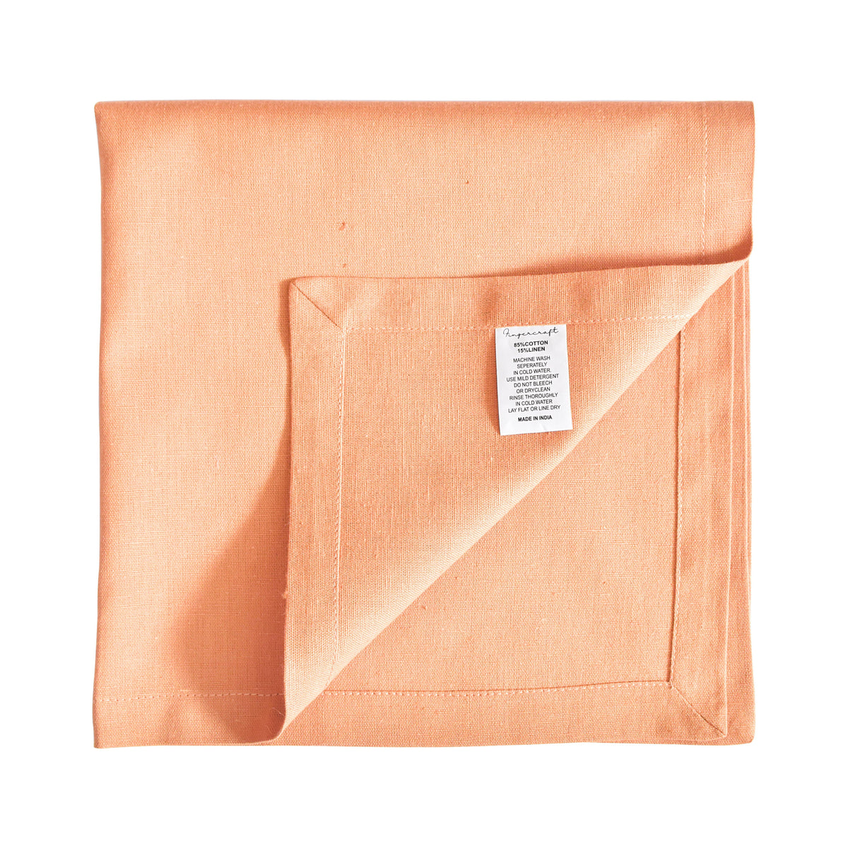 Fingercraft Cloth Napkin, Solid Color Cotton Linen Blend Table Napkins, Soft and Absorbent Fabric, Set of 12, Blush Pink