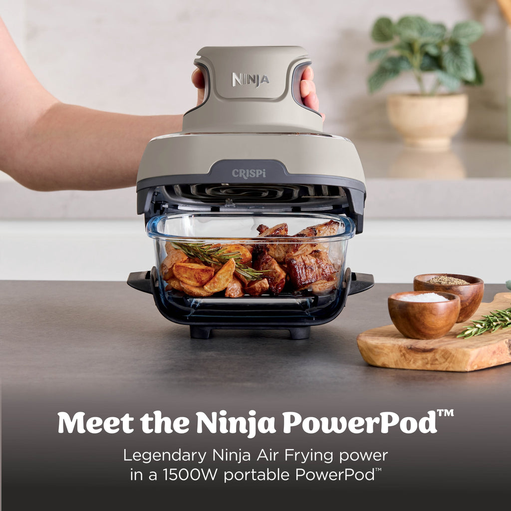Ninja Crispi Glass Air Fryer 4-Qt, 4-in-1, Air Fry Bake Recrisp, Portable, Dishwasher Safe, FN101GY Cyberspace