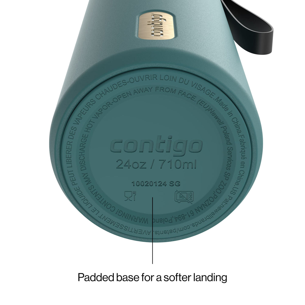 Contigo 24oz SnapSeal Insulated Stainless Steel Water Bottle with Straw, Licorice Black/Bronze