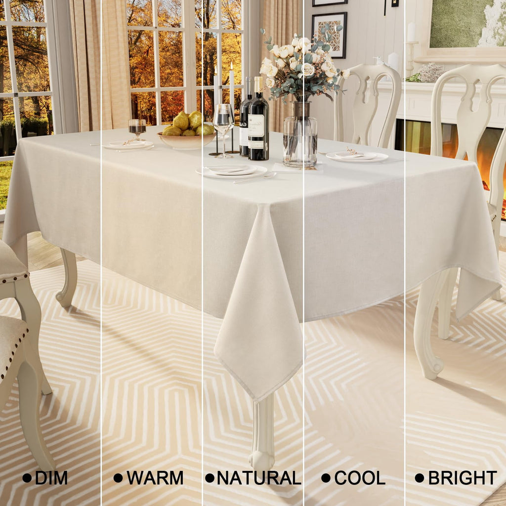 decorUhome Linen Rectangle Tablecloth 52x70 inch, Stain and Wrinkle Resistant Washable Table Cloth, Decorative Waterproof Fabric Table Cover for Dining Party, Sage Green
