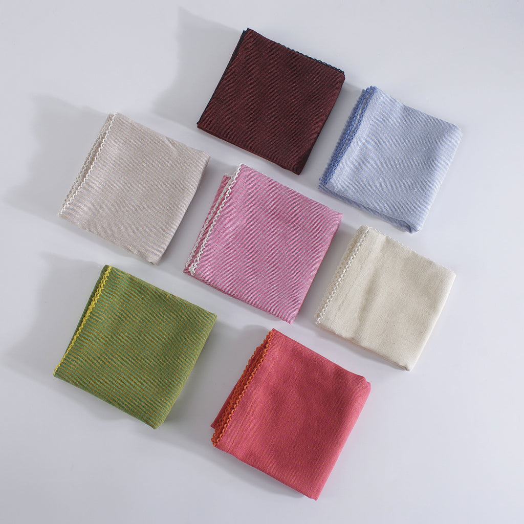 FINGERCRAFT Table Napkins, Cotton Cloth Napkin, Picot Edge, 20-inch, 12 Pack, Ivory