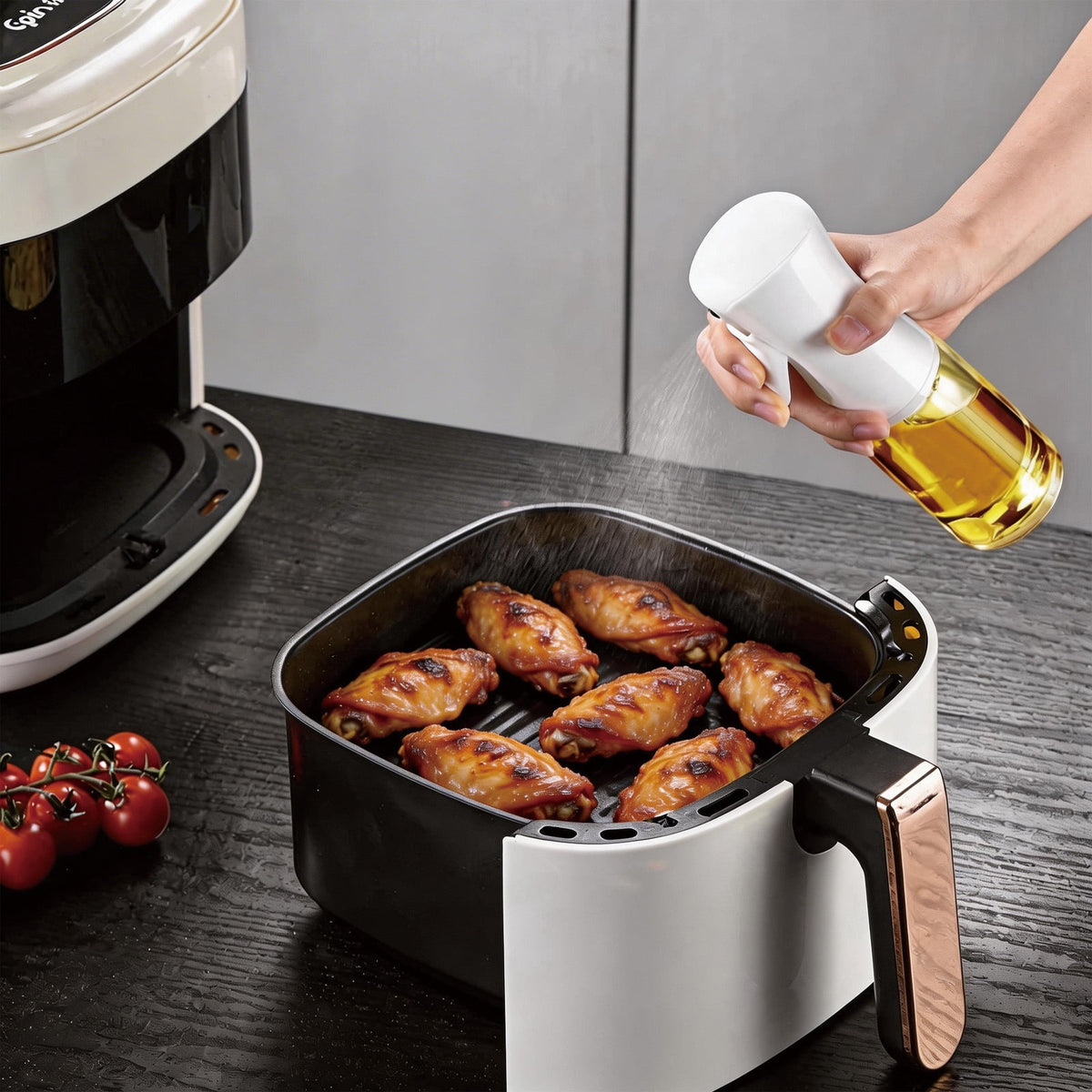 AGCAN Oil Sprayer for Cooking, 2 Pack Glass Olive Oil Sprayer Mister 220ml/7.4oz Glass Oil Dispenser for Air Fryer, BBQ, Baking, Salad