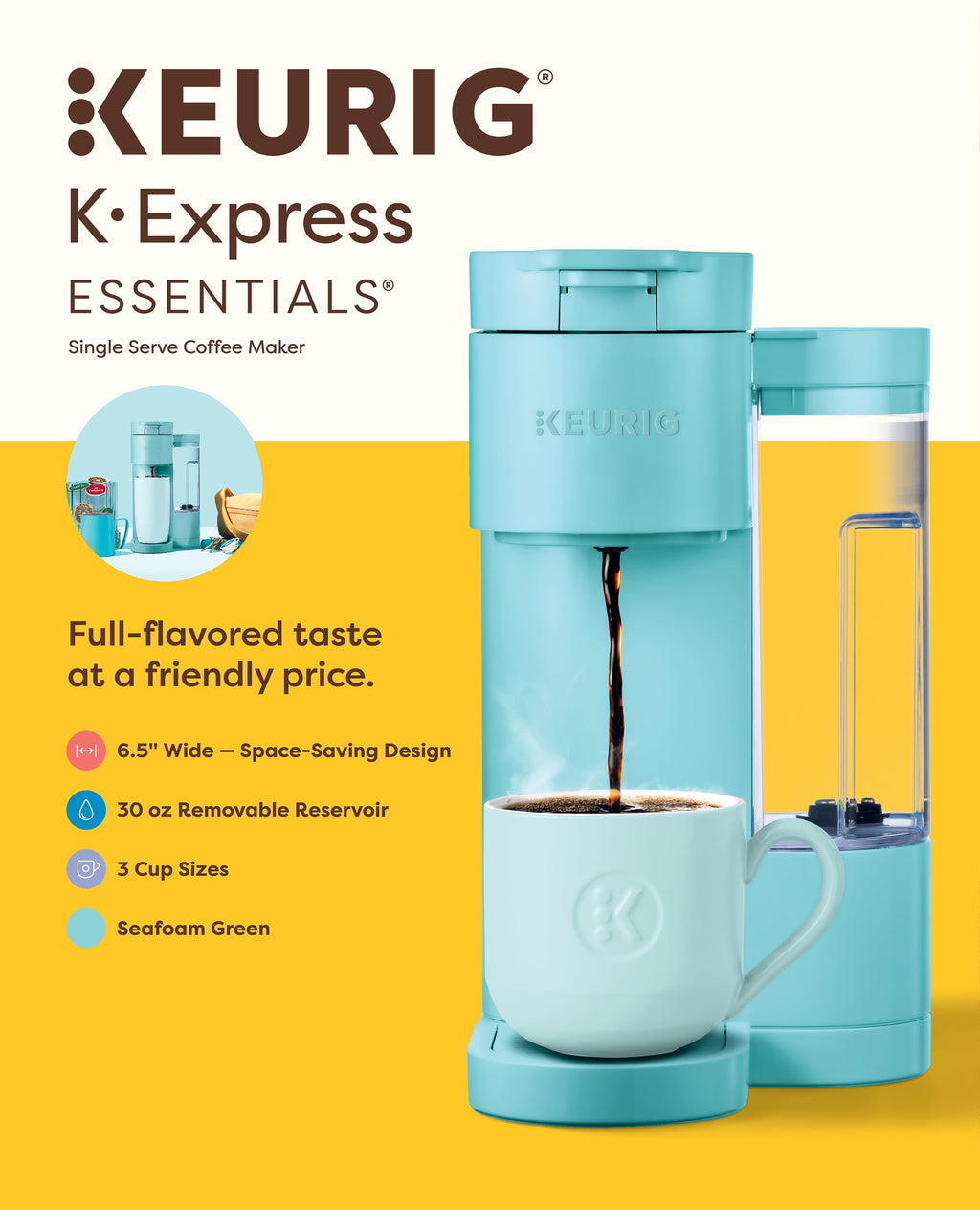 Keurig K-Express Essentials Black Single-Serve K-Cup Pod Coffee Maker