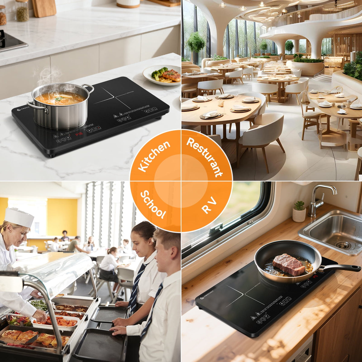 AMZCHEF Single Burner Portable Induction Cooktop 1800W Induction Countertop Burners with 6.8" Heating Coil, Black