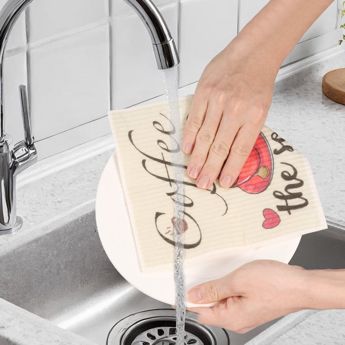 10 Pcs Swedish Dishcloths Reusable Kitchen Dish Towels Absorbent Dishcloths Washable Cellulose Sponge Cloths Quick Drying Cleaning Cloths Soft Kitchen Dish Cloth, 7.7 x 6.7in