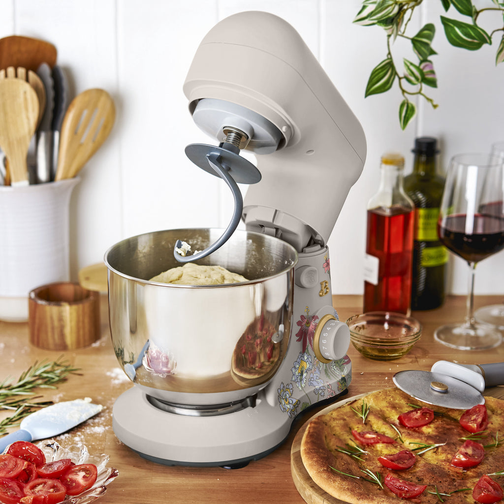 Beautiful 3.5 Qt Stand Mixer with Flat Beater, Dough Hook, Balloon Whisk, Chocolate by Drew Barrymore
