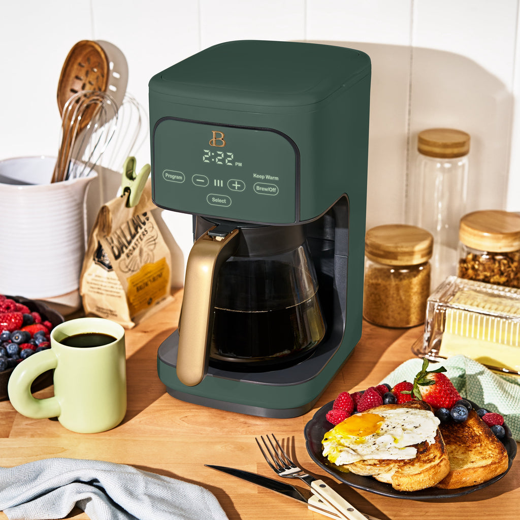 Beautiful by Drew Barrymore 12-Cup Programmable Coffee Maker, White Icing