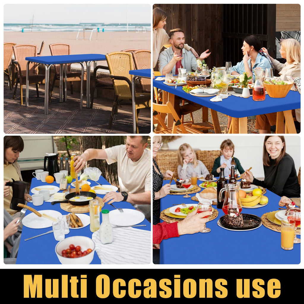 Smiry Rectangle Picnic Tablecloth, Waterproof Wipeable Table Cloth, Washable Elastic Table Cover for Outdoor and Indoor, 30"x72", Black