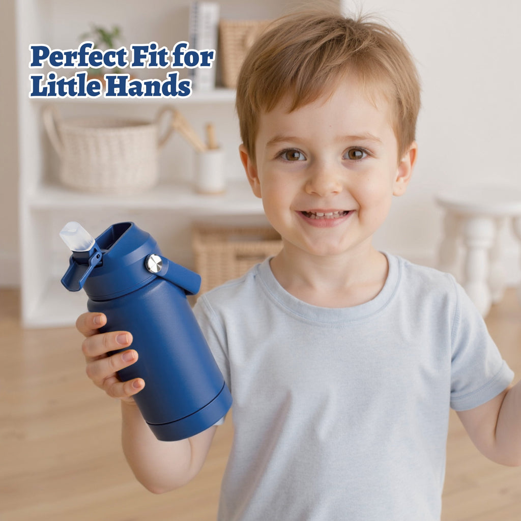 Hawsaiy 12oz Kids Insulated Water Bottle with Straw Lid, Leak-Proof Stainless Steel BPA-Free Thermos for School Boys and Girls
