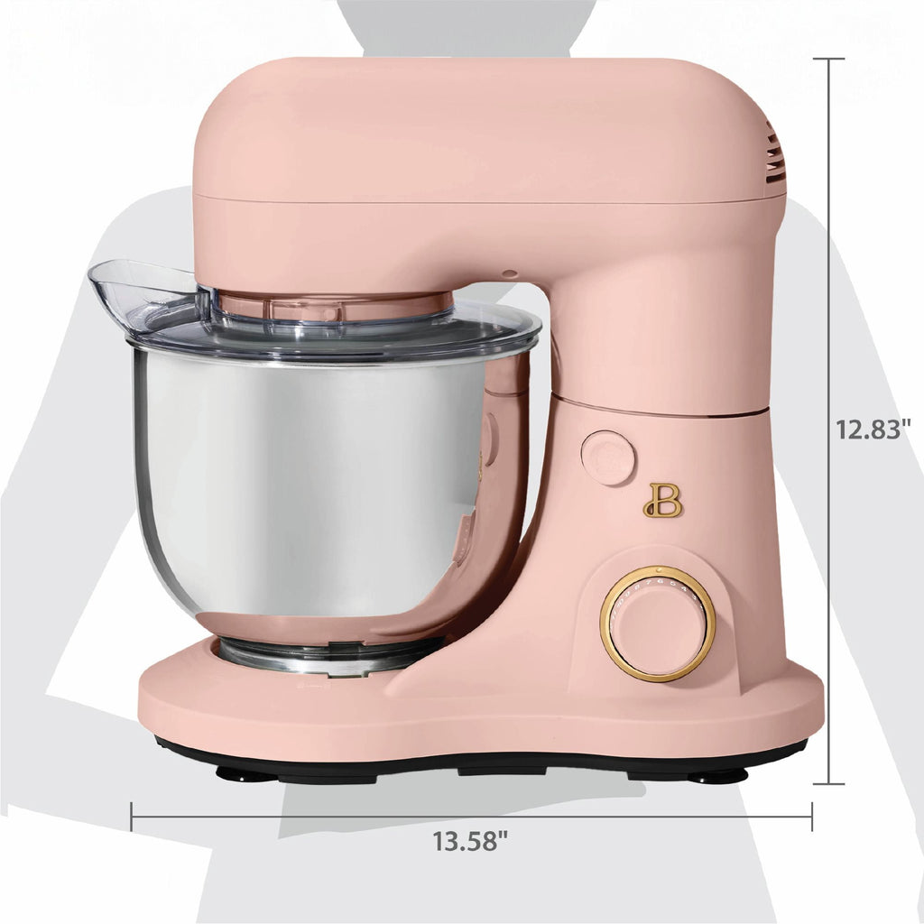 Beautiful 3.5 Qt Stand Mixer with Flat Beater, Dough Hook, Balloon Whisk, Chocolate by Drew Barrymore