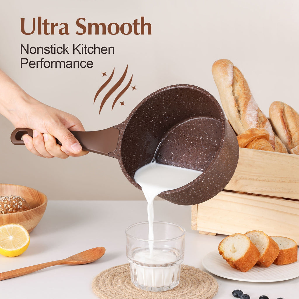 SENSARTE Ceramic Nonstick Pots and Pans Set, 10Pcs Healthy Non Stick Cookware Set with Pots Protectors, Induction Kitchen Cookware Sets, Dishwasher Safe White