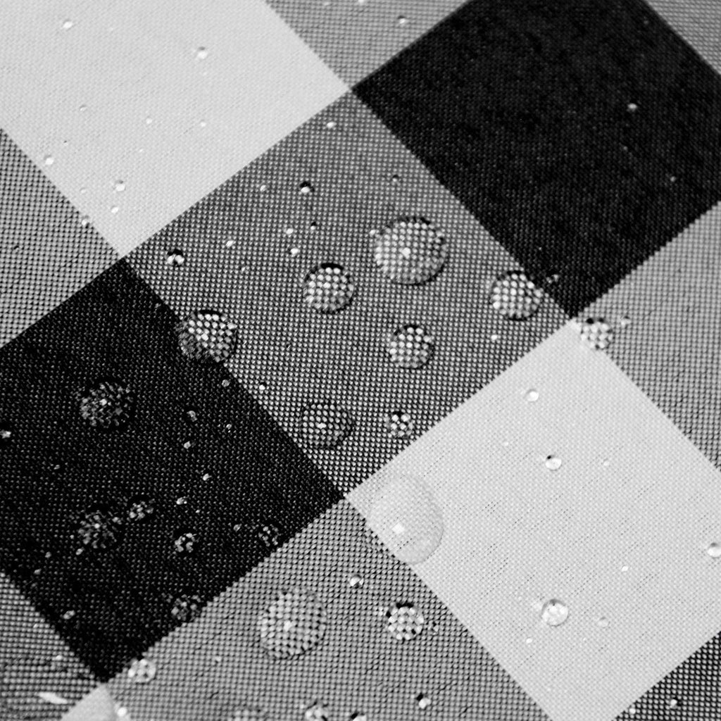 Hiasan Checkered Round Tablecloth 60 Inch - Waterproof Stain and Wrinkle Resistant Washable Fabric Table Cloth for Dining Room Party Outdoor Picnic, Black and White