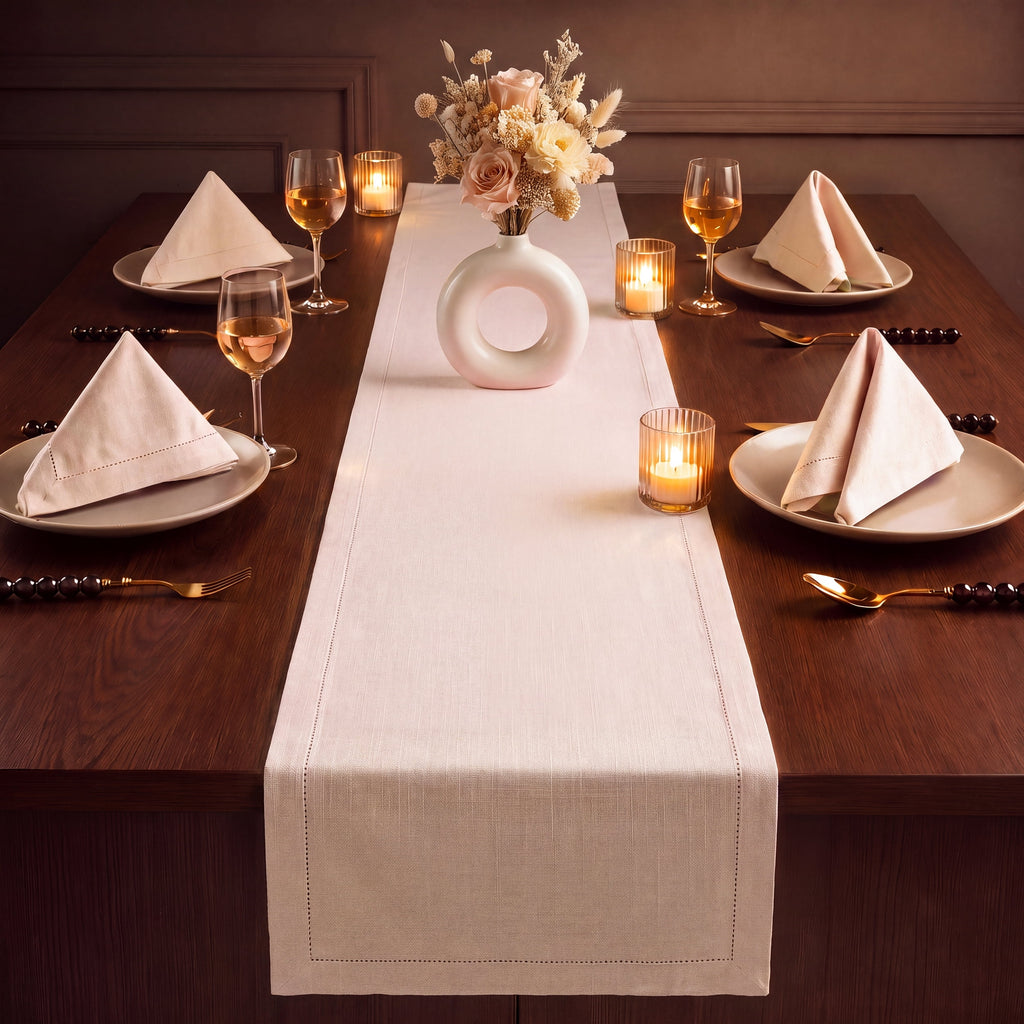 Fingercraft Table Runners, Cotton Dinner Table Centerpiece with Beautiful Premium Lace, Home and Dining Aqua-90