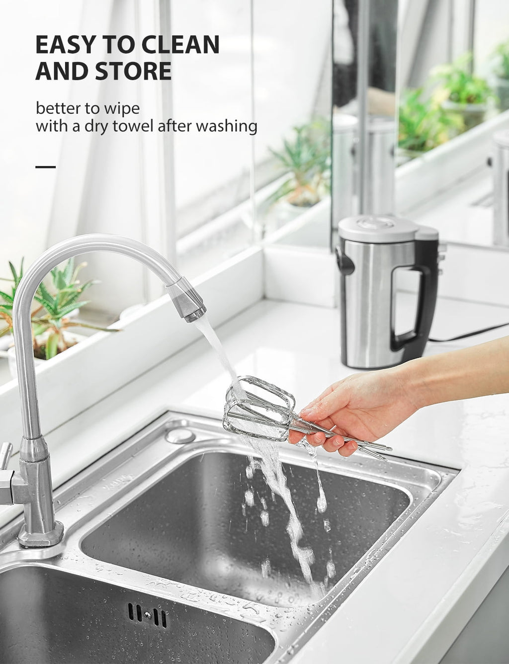 Hand Mixer with Storage Box, 5 Speeds and Turbo, FOHERE Electric Egg Beater with 6 Accessories