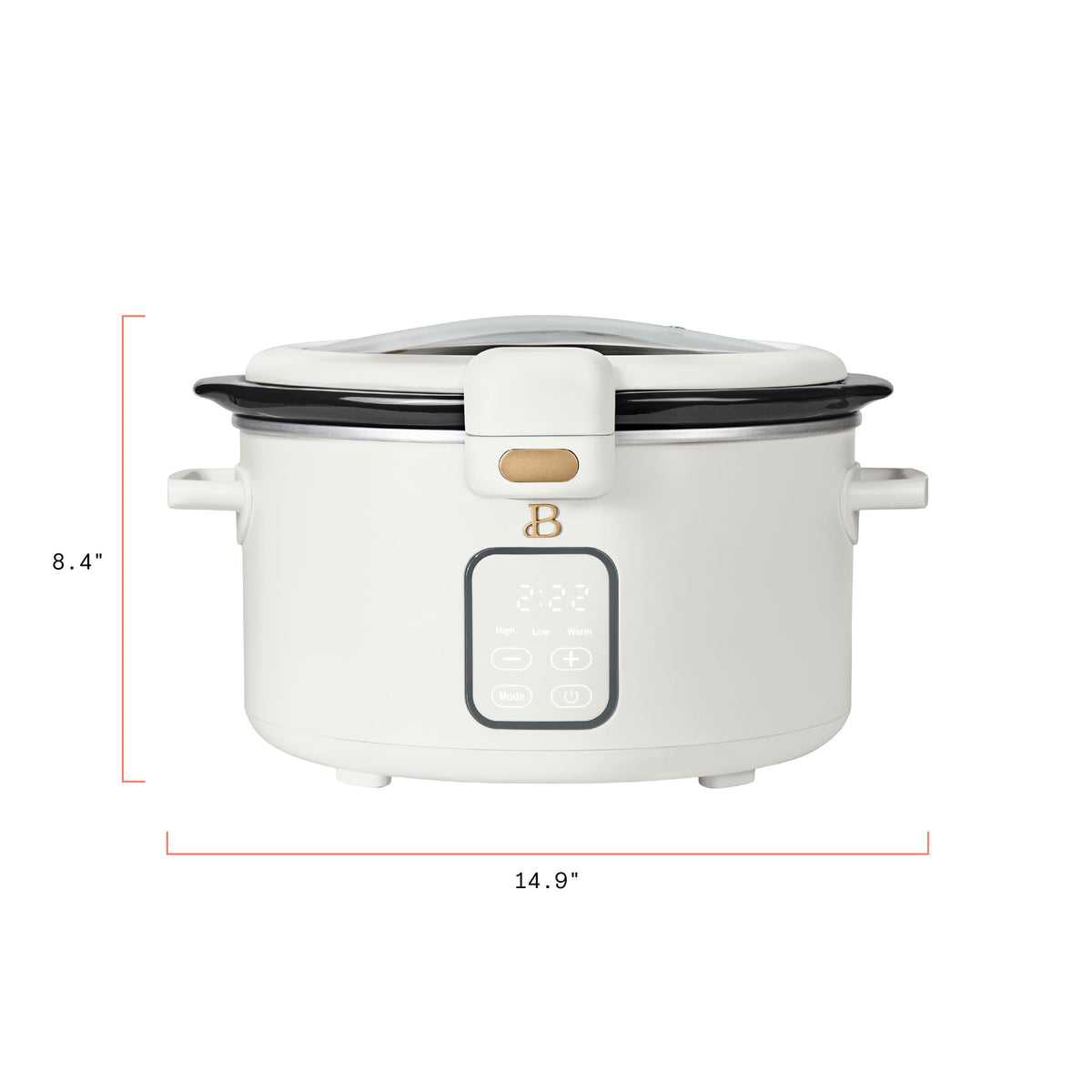 Beautiful 4 Qt Digital Slow Cooker with Hinged Locking Lid, Thyme Green by Drew Barrymore