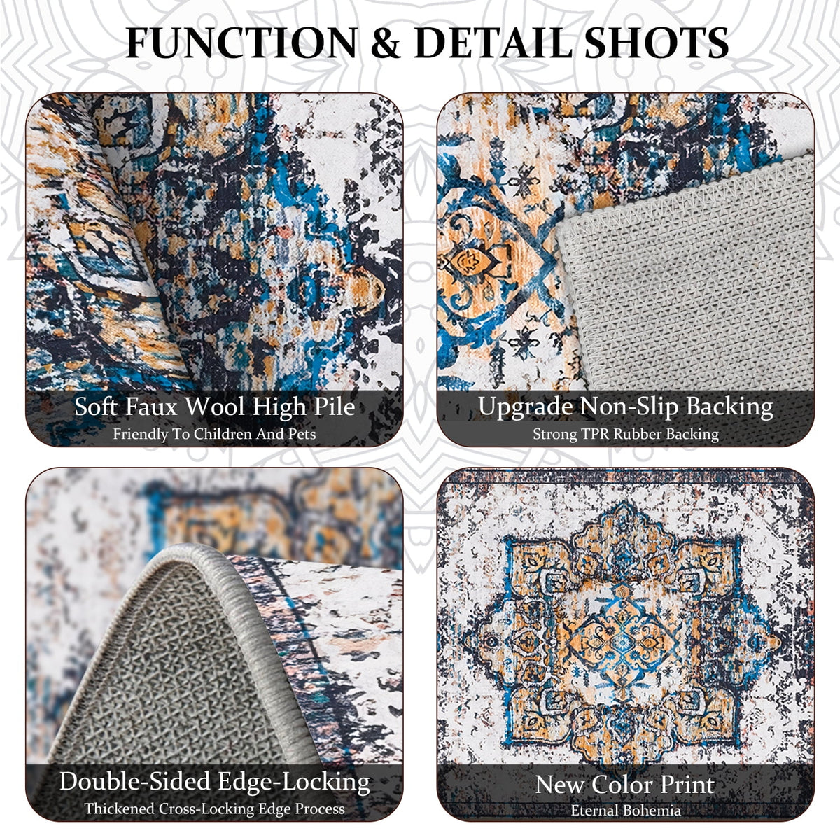TECHVIDA Kitchen Rug Set 3 Piece,Non Slip Machine Washable Kitchen Mats, Farmhouse Hallway Doormat for Home Floor and Living Room,Gray