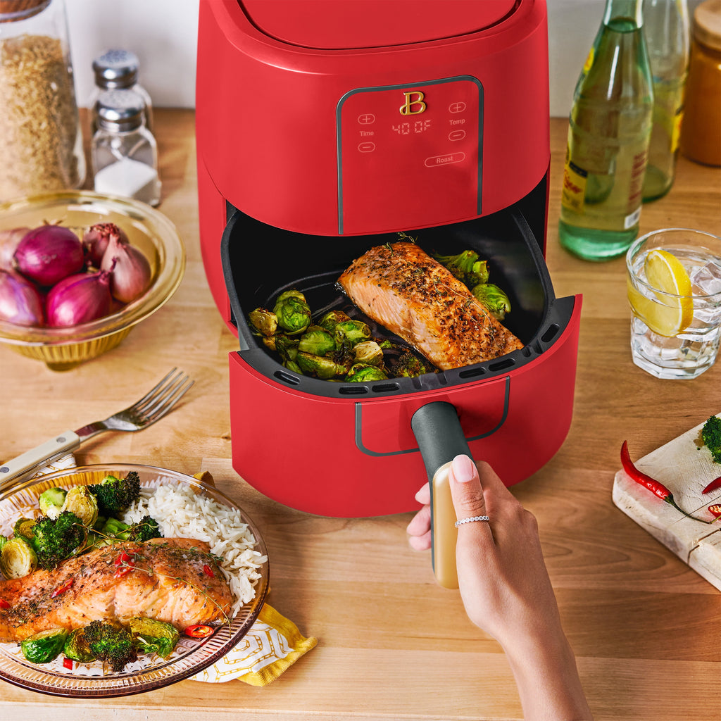 Beautiful 3 Qt Air Fryer with TurboCrisp Technology, EverGood Non-Toxic Ceramic Nonstick Coating, Chocolate by Drew Barrymore