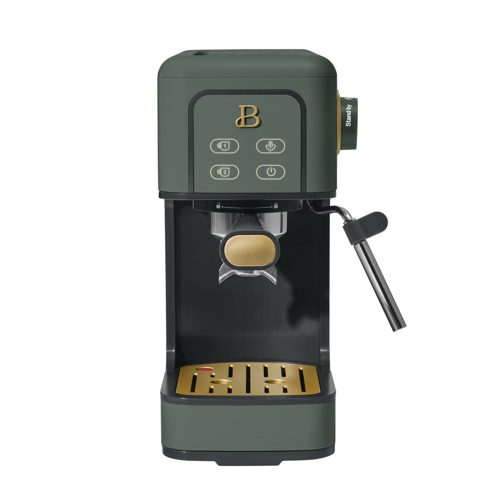 Beautiful by Drew Barrymore Slim Espresso Machine, 20-Bar Pressure, Black Sesame