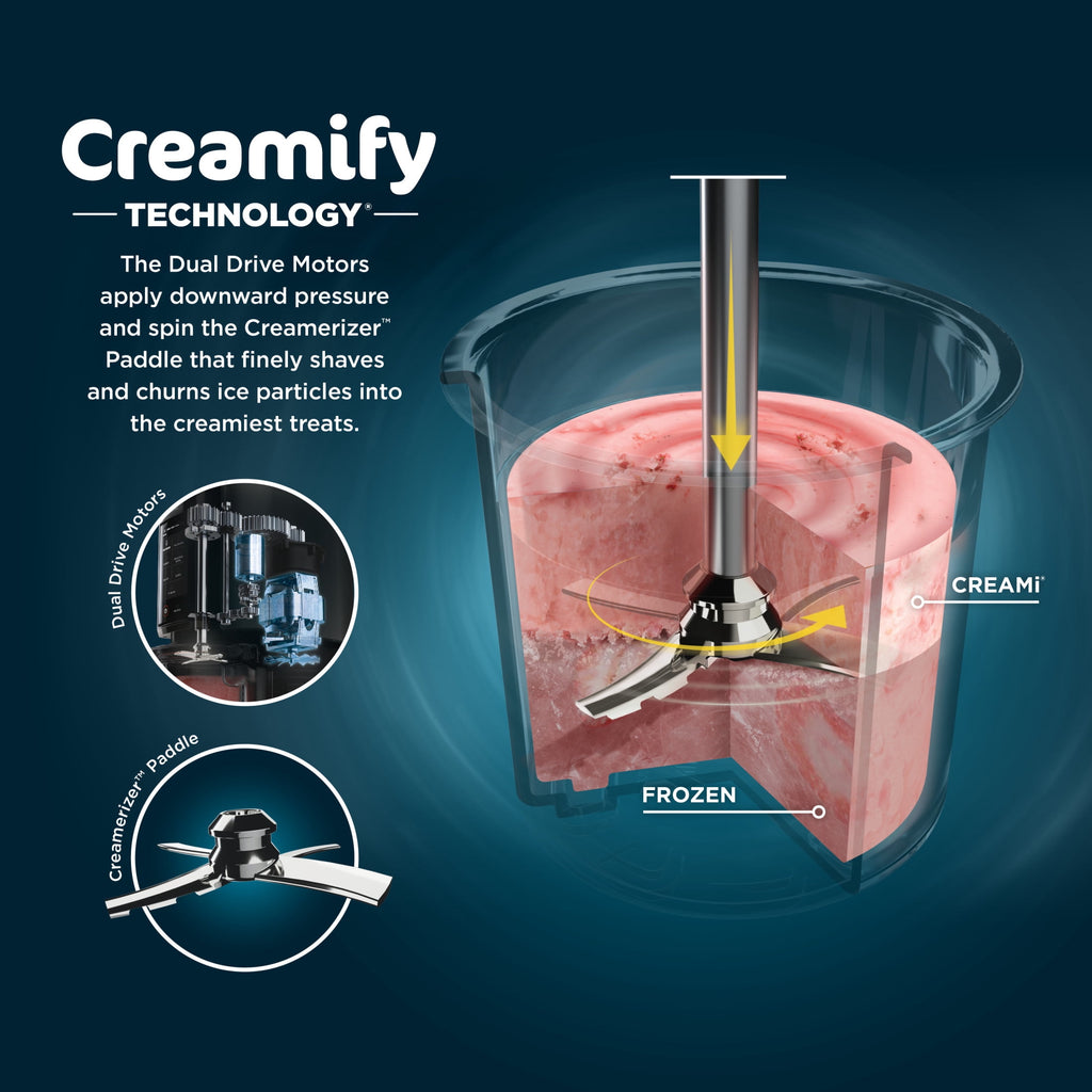 Ninja Creami Ice Cream Maker, for Mix-ins, Milkshakes, Sorbet, 5 One-Touch Programs, (2) 16 Oz Pint Containers & Lids, NC350 White