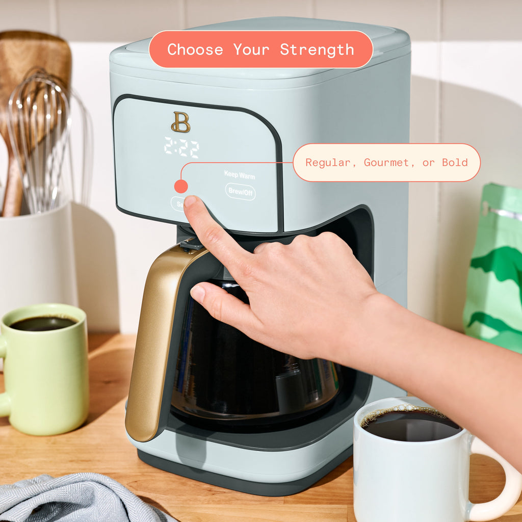 Beautiful by Drew Barrymore 12-Cup Programmable Coffee Maker, White Icing